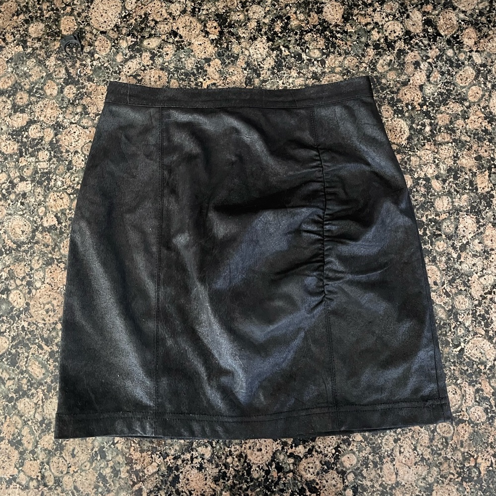 Free people faux suede black skirt.